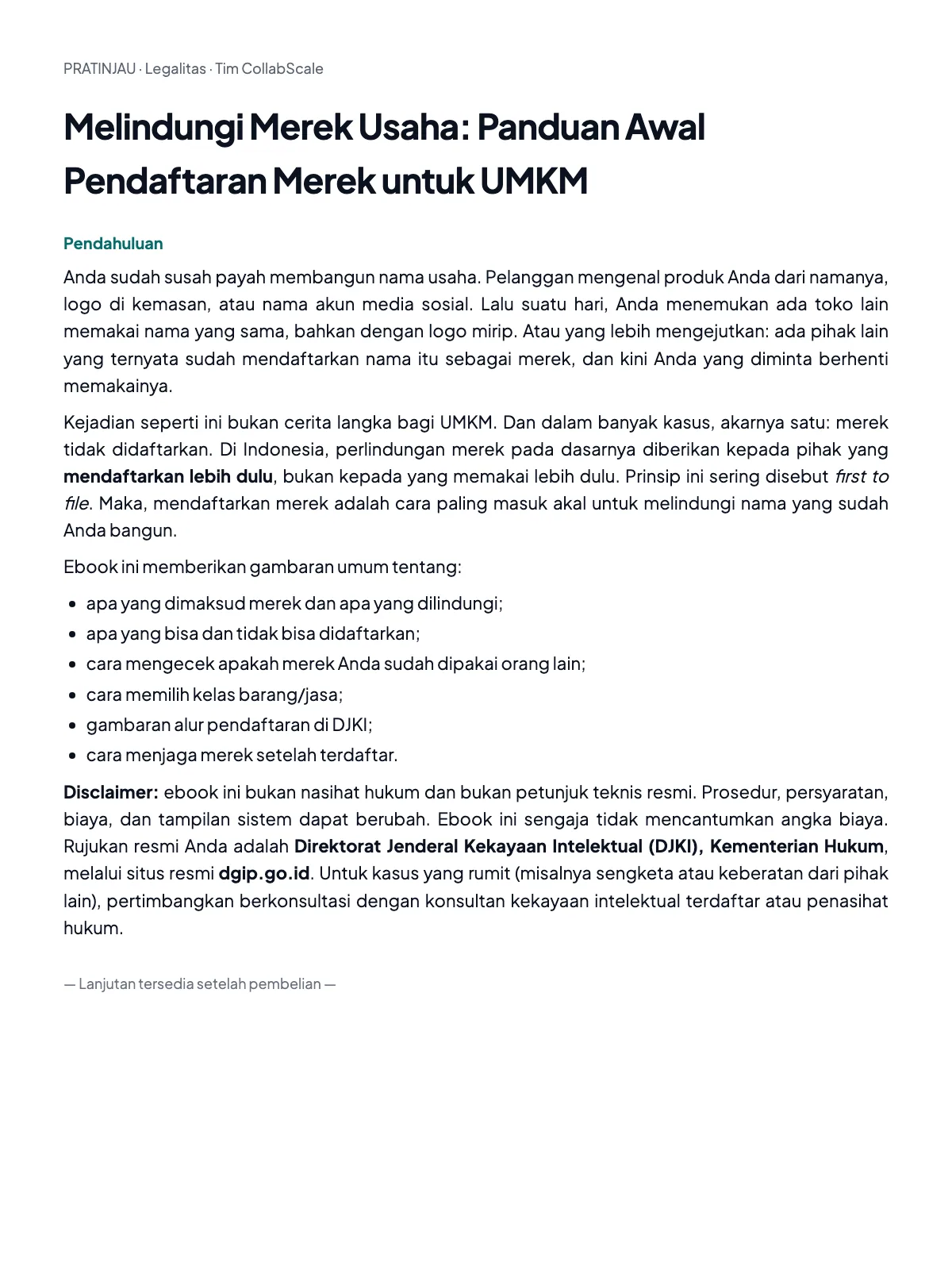 Pratinjau Melindungi Merek Usaha: Panduan Awal Pendaftaran Merek untuk UMKM