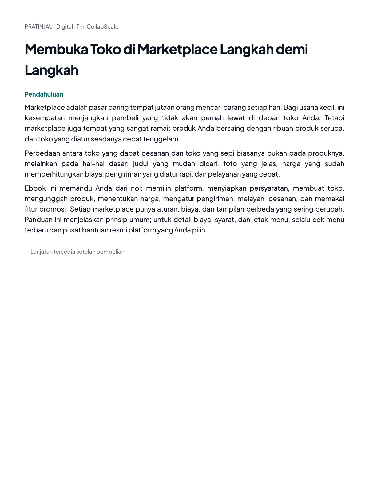 Pratinjau Membuka Toko di Marketplace Langkah demi Langkah