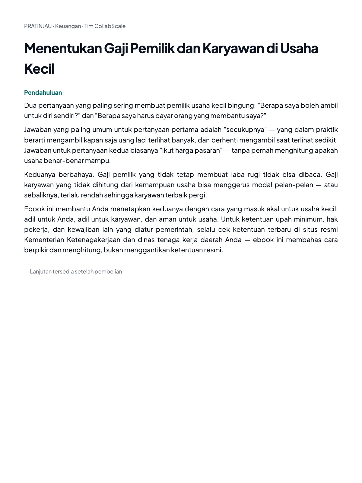 Pratinjau Menentukan Gaji Pemilik dan Karyawan di Usaha Kecil